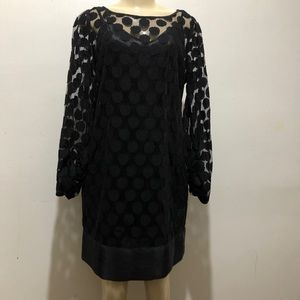 Laundry Black Size 8 Overlay Polka Dot 3/4 Sleeve